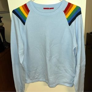 Blue rainbow acrylic sweater